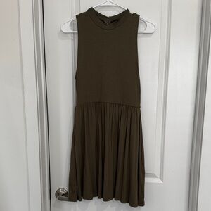 Sleeveless Olive Green Dress